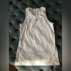 Adidas white v neck sleeveless tank.  Athletic wear.